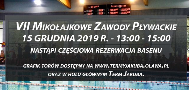 Częściowa rezerwacja basenu 15 grudnia 2019 r. - 13:00 - 15:00