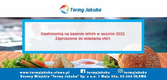 baner mały o zaproszeniu do składania ofert na gastronomię w sezonie letnim 2022